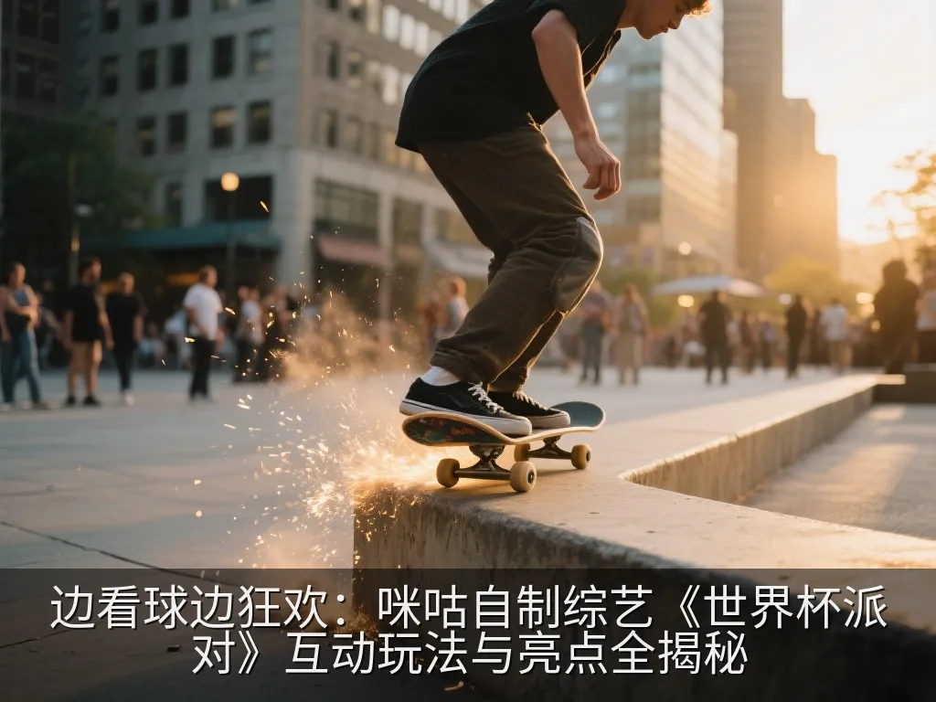 充满科技感与霓虹灯光的世界杯主题综艺节目演播室舞台